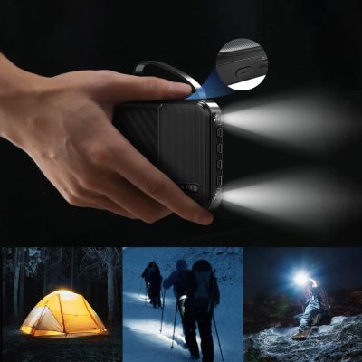 3. Dudao K11 10000mAh Powerbank mit integrierten Kabeln - Schwarz