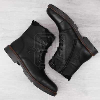 3. Rieker M RKR296A Wollgefütterte Lederstiefelette, schwarz