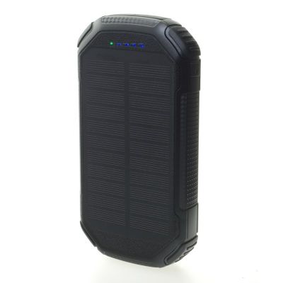 8. POWERNEED Powerbank mit Solarpanel, 20000 mAh Li-Poly-Akku, PV-Technologie, 1,5 W Qi, 2 A USB, QC 3.0, LED-Anzeige, Stromversorgung, Schwarz, S20000C