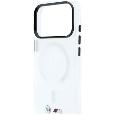 6. BMW M IML MagSafe Hülle mit mattiertem Metalllogo und Zierleisten für iPhone 18 Pro / 17 Pro – Transparent
