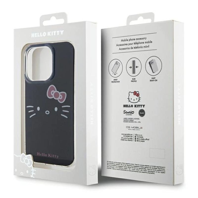 8. Hello Kitty IML Kitty Face Hülle für iPhone 14 Pro Max – Schwarz