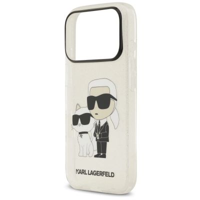 6. Karl Lagerfeld IML NFT Glitter Karl&Choupette Hülle für iPhone 18 Pro Max / 17 Pro Max - Transparent