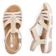5. Beige Keilsandalen für Damen Rieker 66201-62