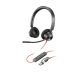 6. Poly Blackwire 3320 Stereo-Headset mit MS Teams-Zertifizierung, USB-C + USB-C/A-Adapter, 8 x 220 AA