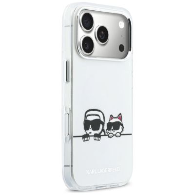 4. Karl Lagerfeld IML Karl & Choupette Peekaboo Logo MagSafe Hülle für iPhone 17 Pro - Weiß