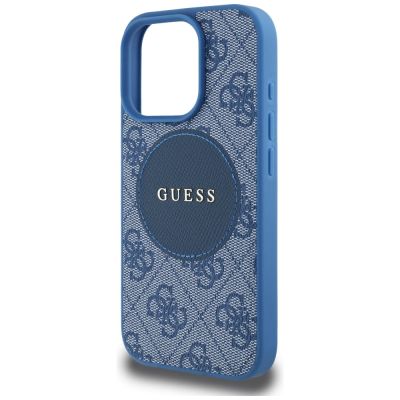 6. Guess 4G Circle Classic Logo MagSafe Hülle für iPhone 16 Pro Max - Blau