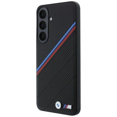 2. BMW M Tricolor Metal Logo MagSafe Hülle für Samsung Galaxy S26 FE – Schwarz