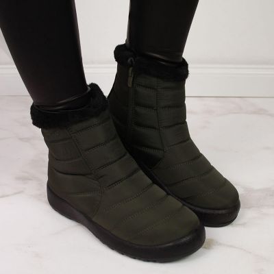 3. Wasserdichte Schneestiefel mit Reißverschluss NEWS W EVE181D khaki 