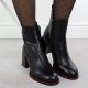 7. Schwarze Damen-Lederstiefeletten mit Zierabsatz Filippo DBT7363