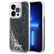 Guess GUHCP14LLCSGSGK iPhone 14 Pro 6,1" schwarz/schwarzes Hardcase Liquid Glitter Marble