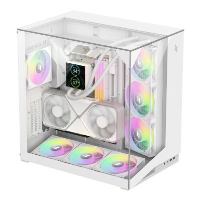 3. GameMax NEX C56 VC WH Midi-Tower-Computer-Sicherheits- und Halterungssystem, Weiß