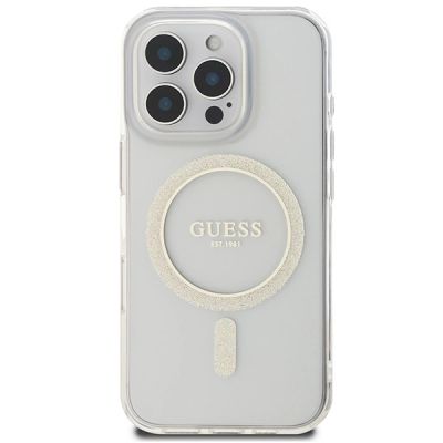 3. Guess IML Glitter Circle MagSafe Case für iPhone 16 Pro Max - Transparent