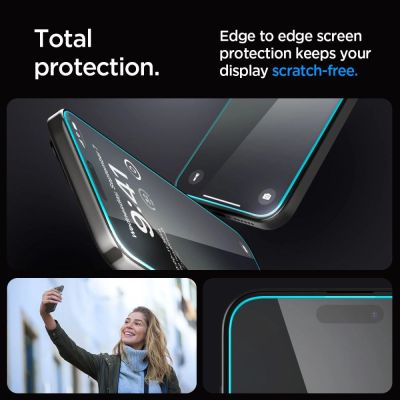9. Spigen Glas.tR EZ Fit gehärtetes Glas für iPhone 15 Pro Max - 2 Stk.