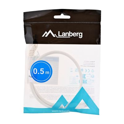 8. Patchkabel U/UTP Lanberg PCU6-10CC-0050-W (RJ45 - RJ45; 0,50 m; UTP; Kat. 6; weiß)