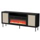 2. JUTA EF Kommode + Elektrokamin 202x39,5x85 Schwarz + Calabria Linoleum