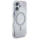 4. Guess HC Resin Bottom Glitter MagSafe iPhone 16 Hülle - Silber