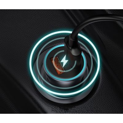 15. Baseus Golden Contactor Pro Quick Charger Auto Ladegerät USB Typ C / USB 40 W Power Delivery 3.0 Quick Charge 4+ SCP FCP AFC + USB Typ C - Lightning Kabel blau (TZCCJD-03)