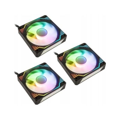 Kolink Umbra X 120mm ARGB Hochleistungs-PWM-Lüfter (3er-Pack) – Schwarz