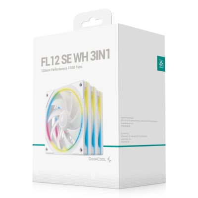 7. DeepCool FL12 SE WH 3-in-1 Computergehäuselüfter, 12 cm, Weiß