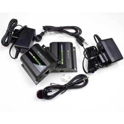 7. TECHLY HDMI-Verlängerung, HD 3D, 60 m, PO, RJ45, IR-Fernbedienung, IDATA EXT-E70I
