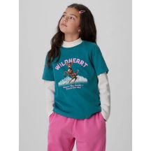 Normales T-Shirt mit Aufdruck für Mädchen 4F 4FJKAW26TTSHF4428-46S