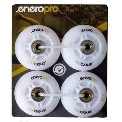 4. ENERO PRO PU-Roller-Skate-Rollen 64 mm, 4 Stück mit ABEC 7 LED-Kugellagern