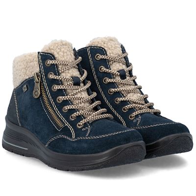 4. Wasserdichte bequeme Leder-Trapperboots in Marineblau Rieker L7701-14