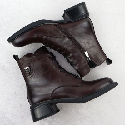 14. Braune Damen-Lederboots im Worker-Stil Filippo DBT7369