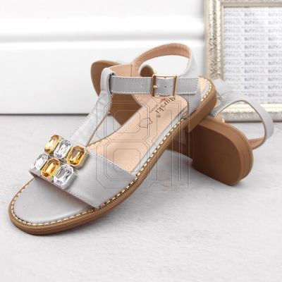 9. Bequeme Sandalen mit Zirkonen S.Barski W OLI261B silber