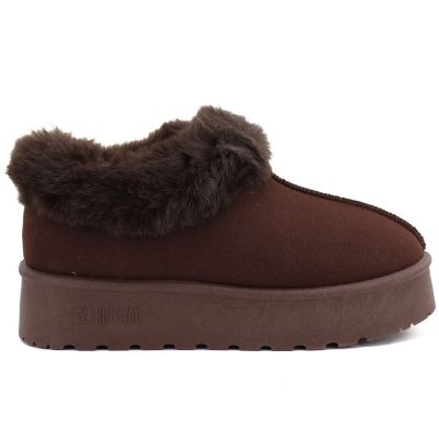 2. Braune Big Star Plateau-Schneestiefel für Damen mit Fellbesatz UU274203
