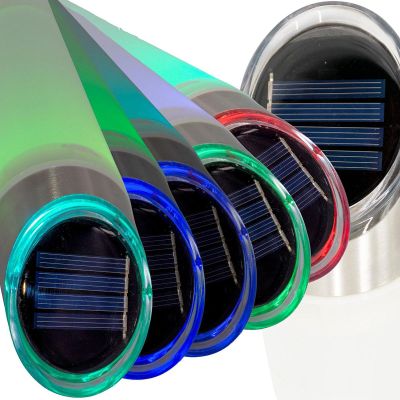 8. Solar-Wegeleuchte, 4 LEDs, 2 Farben, 32,5 cm