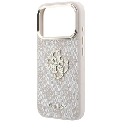 6. Guess 4G & Big Strass Logo Hülle für iPhone 17 Pro / 18 Pro - Pink