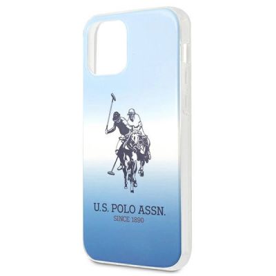 8. US Polo Assn. Gradient Pattern Collection iPhone 12 mini Hülle - Blau