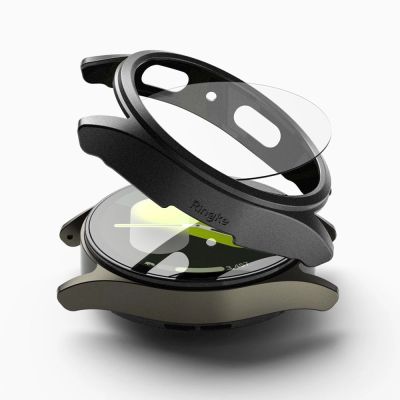 2. Ringke Slim & Tempered Glass Case + Glas-Set für Samsung Galaxy Watch 7 44 mm – Schwarz