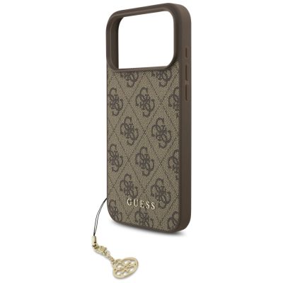 5. Guess 4G Charms Collection MagSafe Hülle für iPhone 17 Pro Max – braun