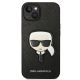 3. Karl Lagerfeld Saffiano Karl's Head Patch Hülle für iPhone 13 / 14 / 15 - Schwarz
