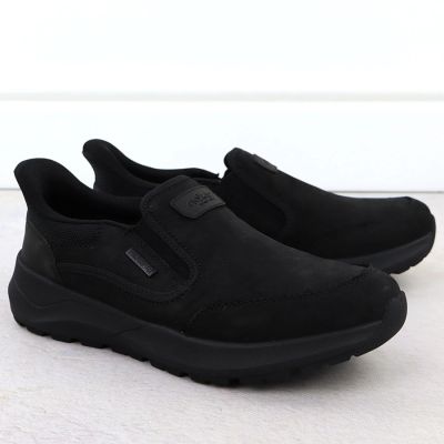 7. Wasserdichte Herren-Lederschuhe zum Hineinschlüpfen, schwarz Rieker 06052-00