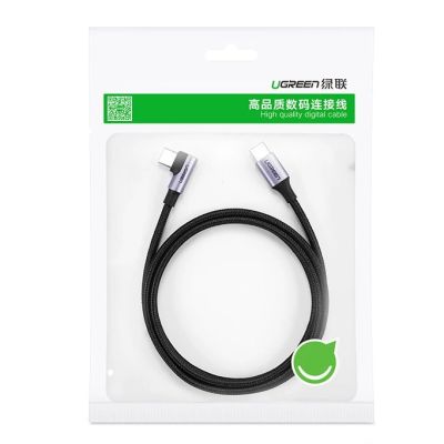 5. Ugreen US255 50123 USB-C (gerade) / USB-C (gewinkelt) PD QC-Kabel 60 W 3 A 1 m – grau