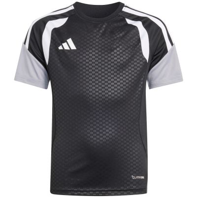 2. adidas Tiro 26 Wettkampf-Trainings-T-Shirt für Kinder, Schwarz und Grau, KA7599