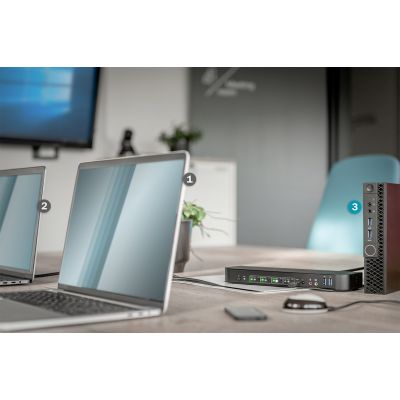 25. Digitus KVM-Switch, 4-Port, 4K 60 Hz, 4 x DP-Eingang, 1 x DP/HDMI-Ausgang