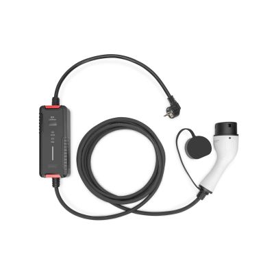 4. Ladegerät für Elektrofahrzeuge mit einstellbarer Ladeleistung 1,8–3,7 kW, mit Tasche, 5 m, 230 V, Typ F 7/4 auf Typ 2