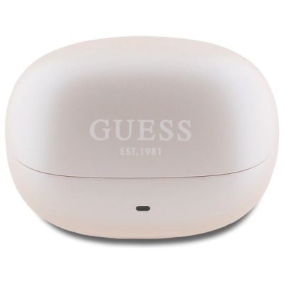2. Guess GUTWST88MCTGP TWS Bluetooth-Kopfhörer + Dock, rosa/rosa Kapsel, bedrucktes Logo