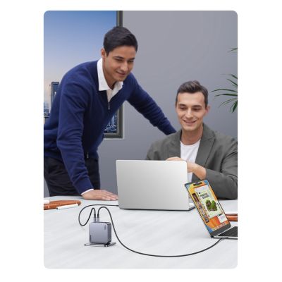 9. Ugreen Nexode Pro 160W GaN-Ladegerät mit USB-C-Kabel, Universal, Schwarz/Grau, AC-Schnellladung, intern