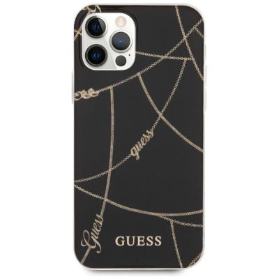 3. Guess Gold Chain Collection iPhone 12 Pro Max 6,7" Hülle - Schwarz