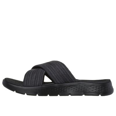 6. Skechers Damen-Flip-Flops GO WALK FLEX SANDAL IMPRESSED 141420 BKGY