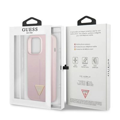 8. Guess Silikon Dreieck Hülle für iPhone 13 Pro / 13 6.1" - Lila