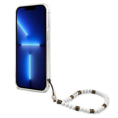 5. Guess GUHCP13LKPSWH iPhone 13 Pro / 13 6.1" Transparentes Hardcase White Pearl