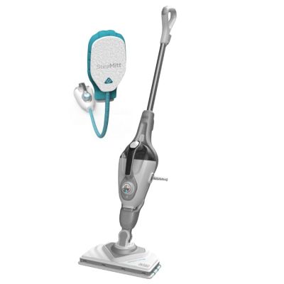Black & Decker Dampfmopp + Dampfhandschuh, Fassungsvermögen 0,5 l, Leistung 1600 W, grau