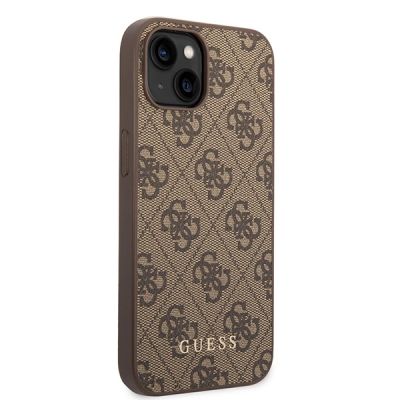 4. Guess GUHCP15MG4GFBR iPhone 15 Plus 6,7" braun/braune Hartschale 4G Metall Gold Logo