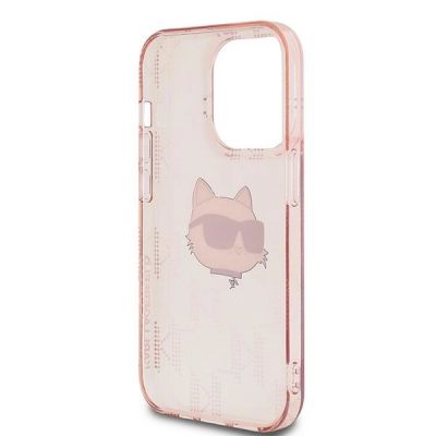 7. Karl Lagerfeld IML Choupette Head & Monogram Hülle für iPhone 14 Pro – Rosa